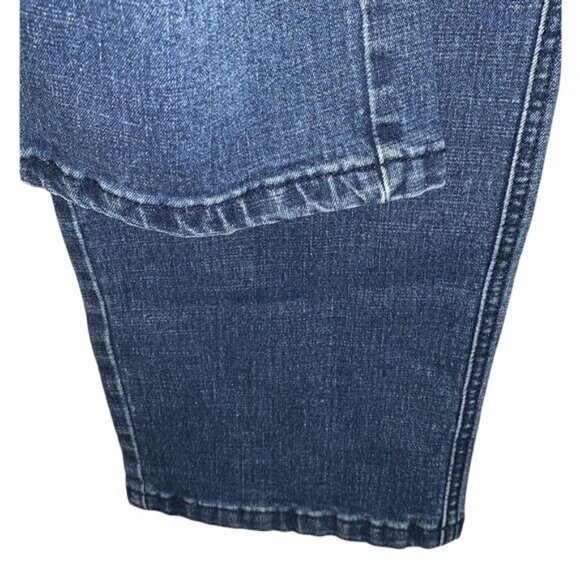 Elastic Waist Womens Denim Jeans Size 30L Relaxed Fit Blue - Picture 6 of 9